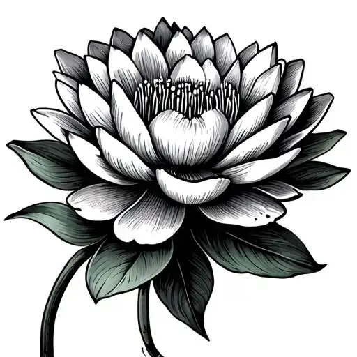 Postage Stamp With Carnation And Water Lilly's