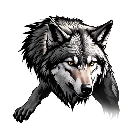 Wolf Stepping Out Of Skin