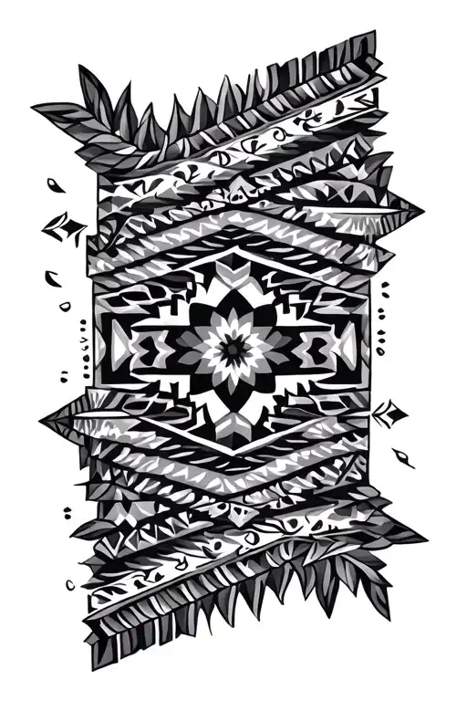 Mexican Geometric Pattern Incorporating Elements