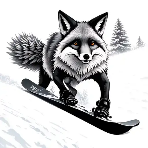 Fox And Snowboard
