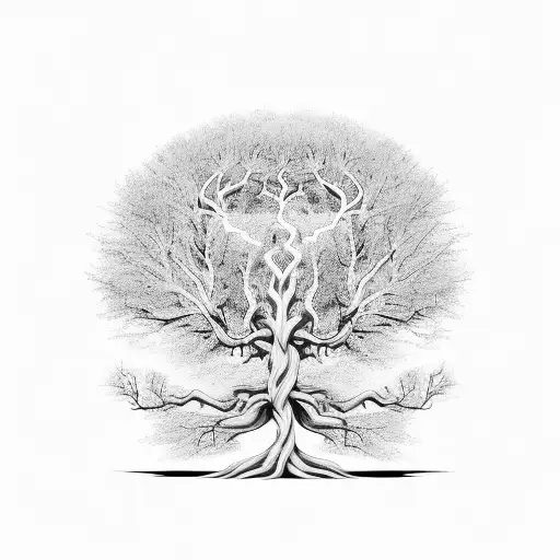 Twisted Tree In Shape Of Sickle