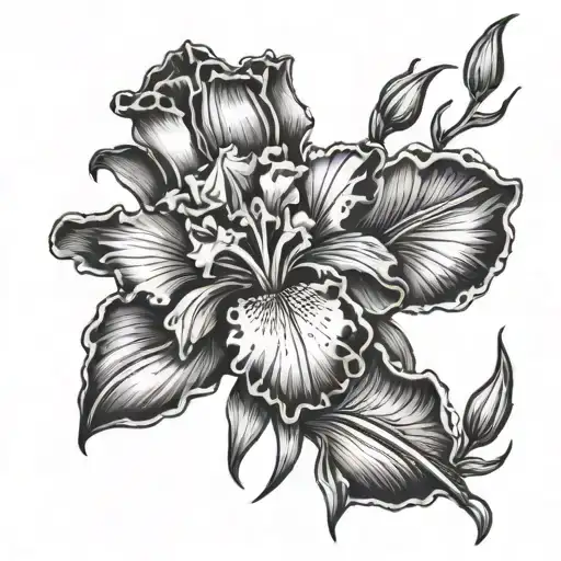 Iris And Rose Flowers Surrounding