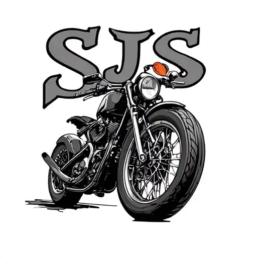 Sjs Initial Bike Themed Tattoo Incorporating