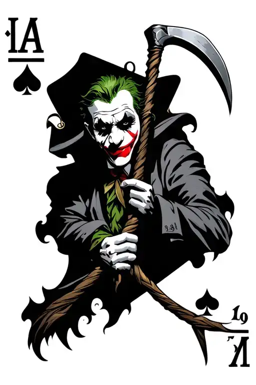 Playing Card Joker Playing Card With A Scythe Hanging