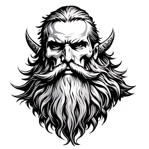 A Dead Bearded Norse Warrior