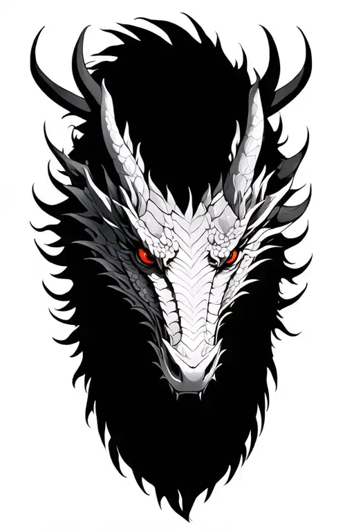 Dragon Head Japanese Drawing Profile