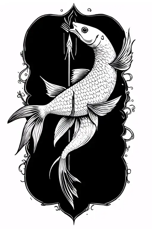 Pisces And An Arrow Design