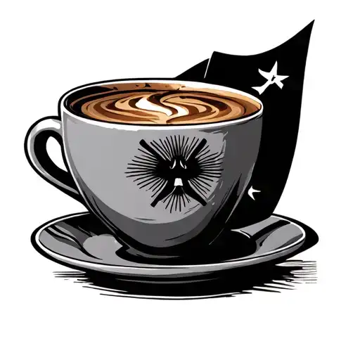 Black Flag Band Logo In A Coffee Cup