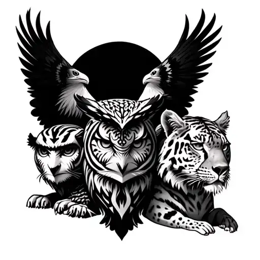 4 Brothers Owl Eagle Tiger Cheetah