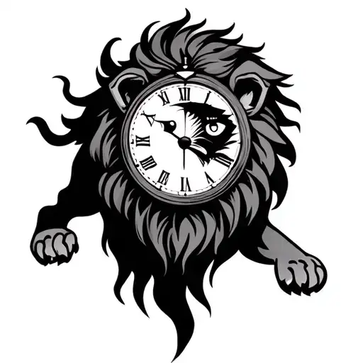 Lion With Clock As An Eye