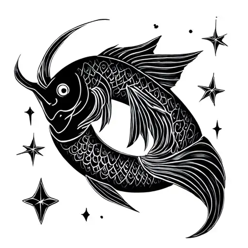 Pisces Zodiac Sign With Stars