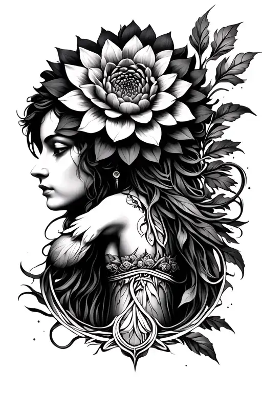 Dahlia And The Goddess Gaia Symbol