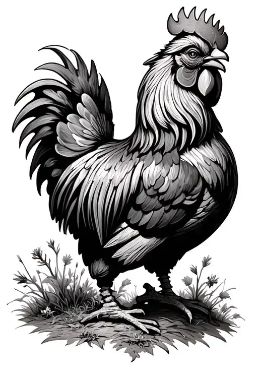Garden Gnome Riding A Rooster