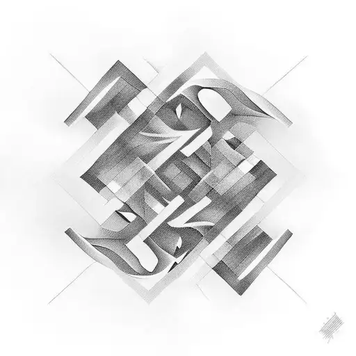 Interlocking Hands In An Abstract Geometric Design