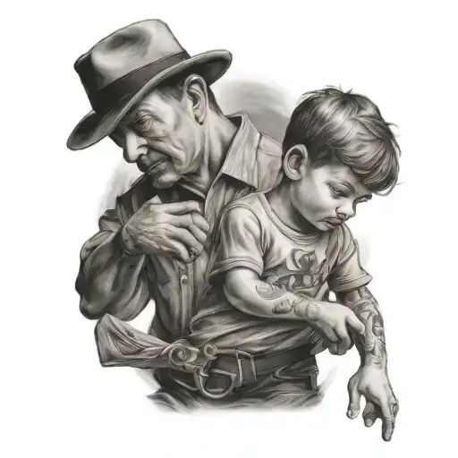 Dad And Son Playing Gambet