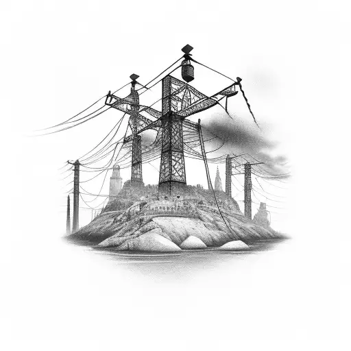 Indian Cheif With Power Lines