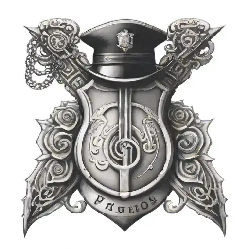 A Powerful Symbol Representing The Balance Between Work As A Police Officer And Passion For Music