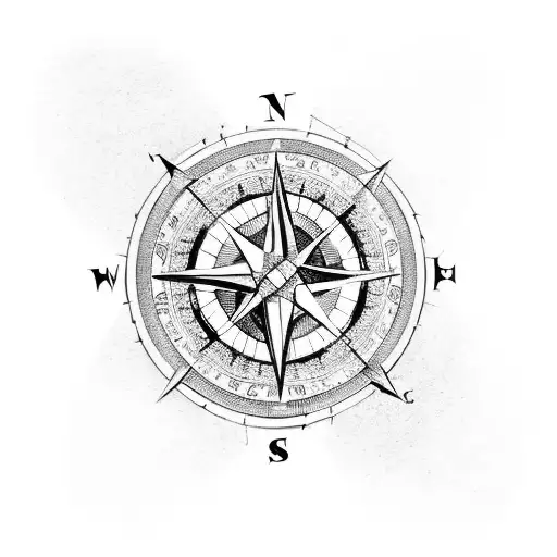 A Detailed Compass Intertwined With Martial Arts Symbols And Dollar Signs