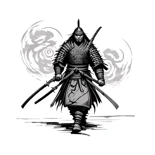 Walking Alone Samurai Warrior