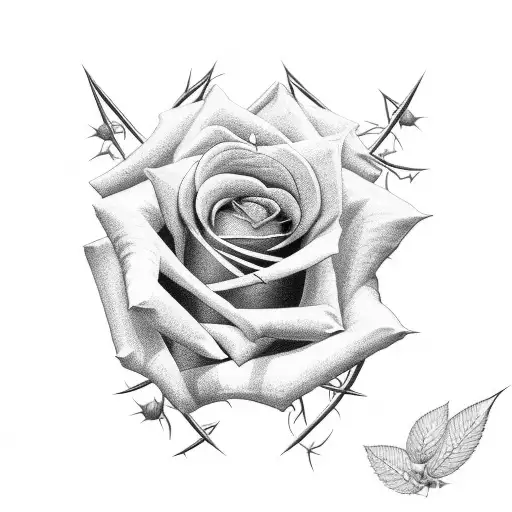 Rose Quarter Sleeve With Thorns Wrapping Around Arm