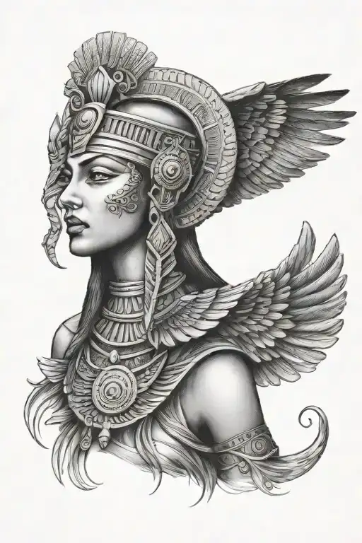 Small Goddess Isis Tattoo Micro Realism Style