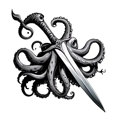Octopus Wrapped Around Sword