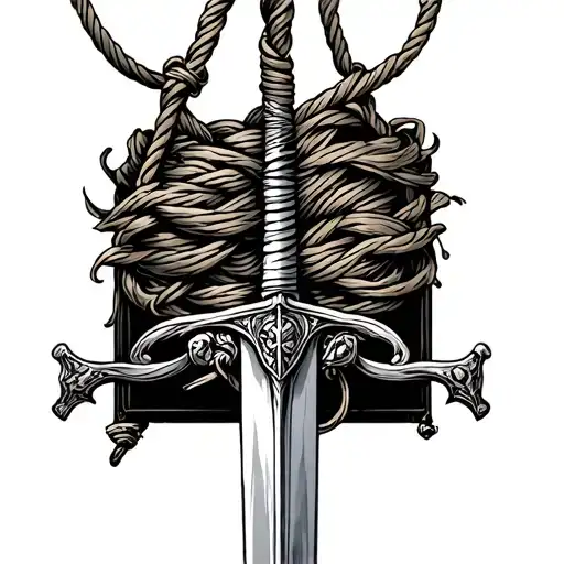 The Sword Of Damocles Hanging From String Mended