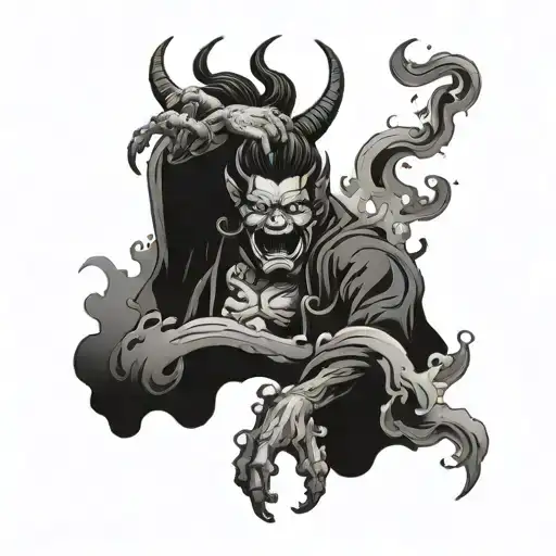 Japanese Clouds Fire Rain Japanese Demon