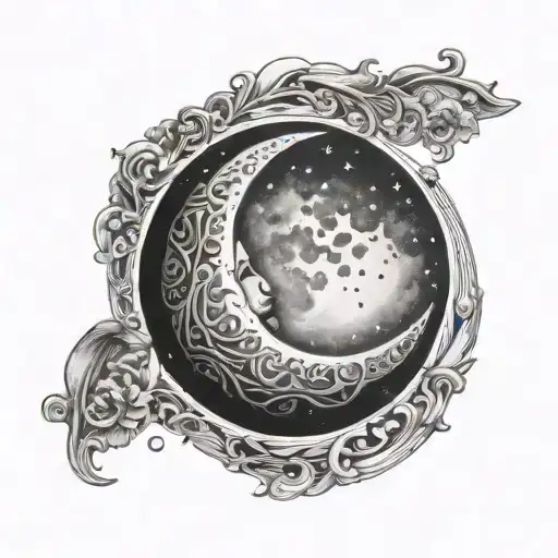 Waning Crescent Moon That Is Filled In To Form A Circle