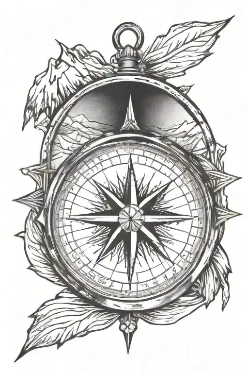 Compass With Alpine Mountains Inside