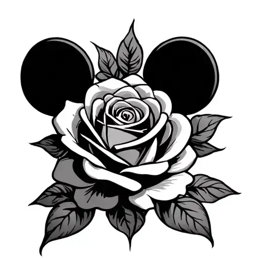 A Rose In The Shape Of Micky Mouse Head