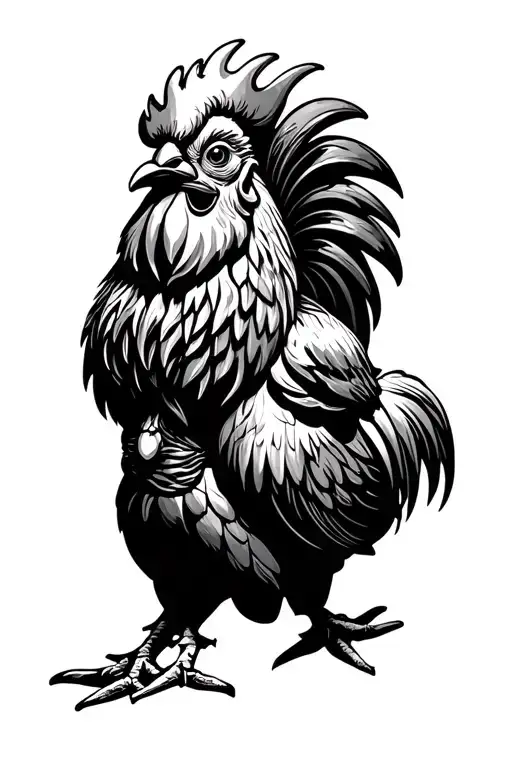 Garden Gnome Riding A Rooster