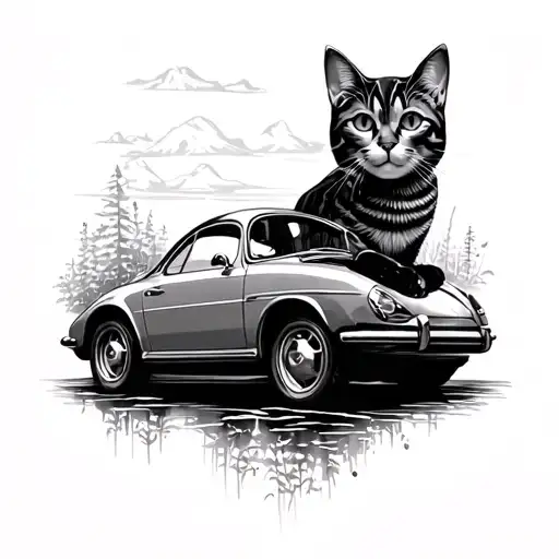 Cat And Cars And Nature Inspired