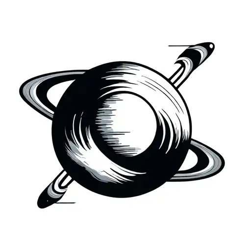 Moon And Saturn Simple Geometric