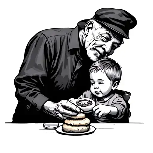 Grandpa Telling Grandson To Go Get Donuts