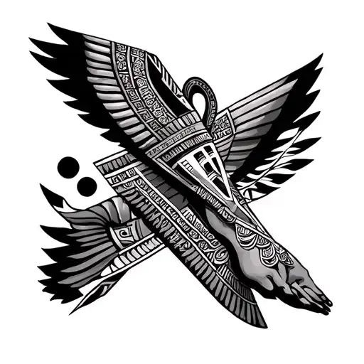 Tattoo To Cover The Entire Side Of The Egyptian Style Leg