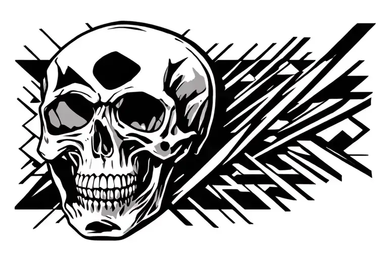 Skull And Geometrical Lines