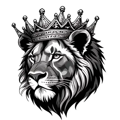 Lioness Head With Crown Made