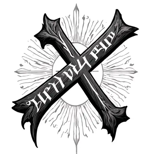 Cross And Word Yhwh Written