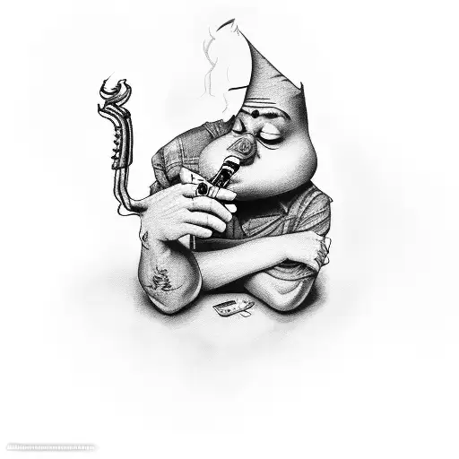 Funny Character Smoking A Cigarette