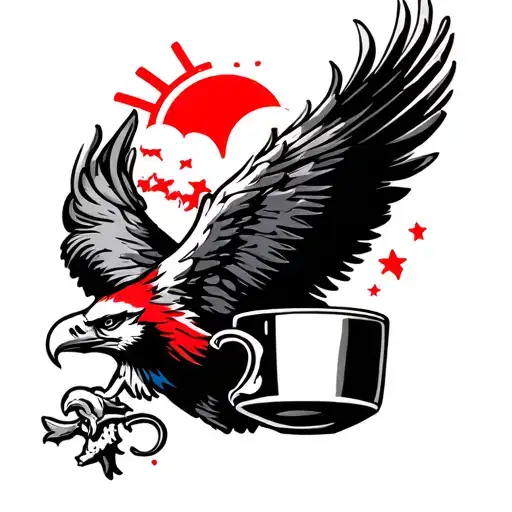 Eagle Red And Blue Fa Cup Surrounded