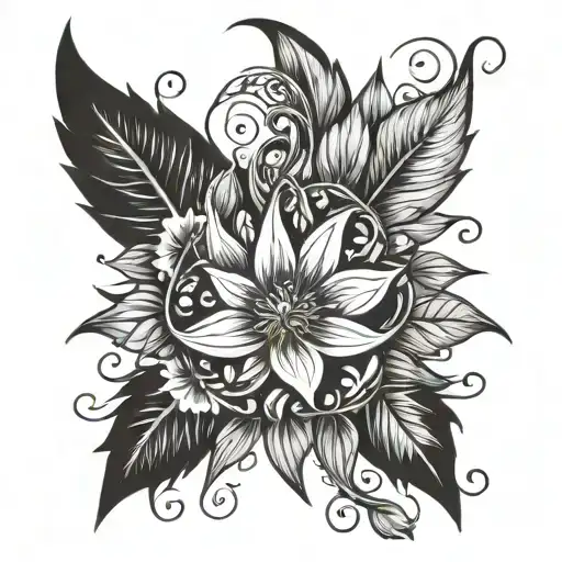 Subtle Fairy Tail Guild Symbol With Leaves And Blossoms