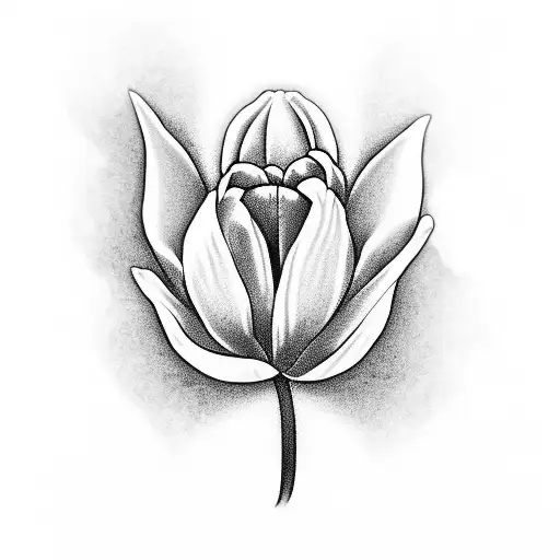 Tulip With Breast Cancer Ribbon Include Number 1950