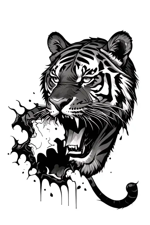 Tiger Being Ripped Apart