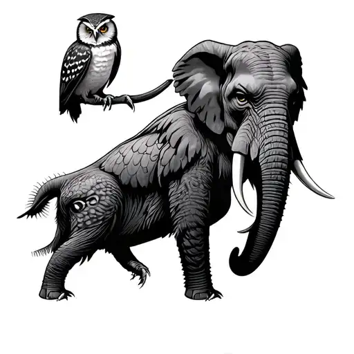 Owls And Angry Elephant