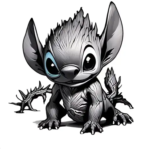 Stitch With Baby Groot