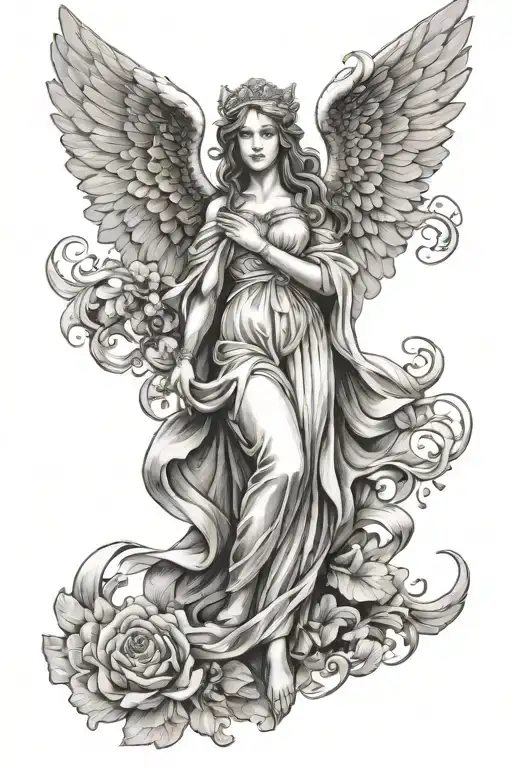 Voluptuous Female Guardian Angel