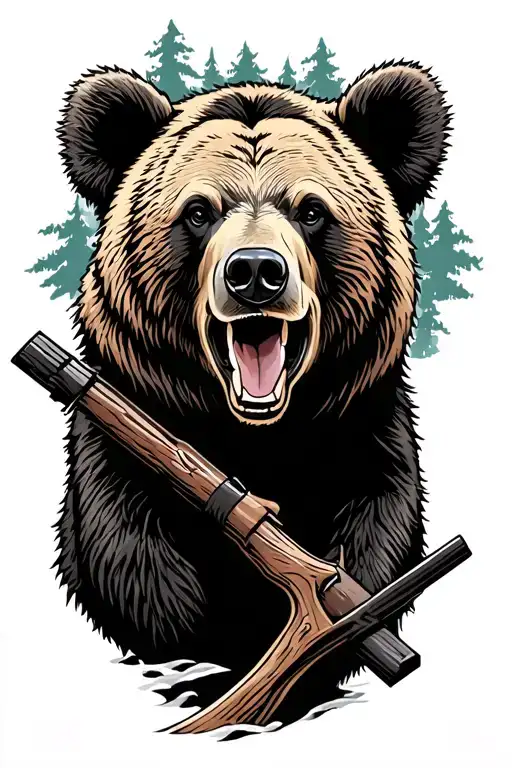 Bear Hunting Scene