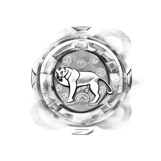 A Panther And A Spartan Shield Intertwined In A Yin-yang Symbol