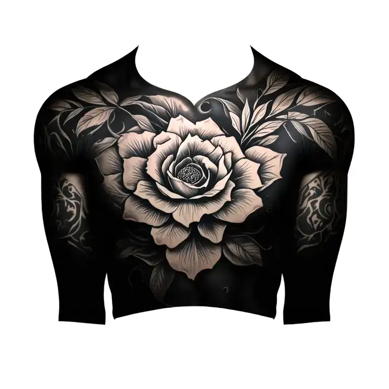 Full Chest Tattoo Representing Life